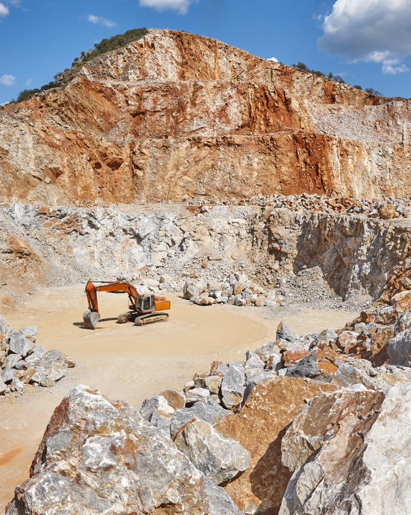 heavy excavator on a quarry excavation machinery       utc