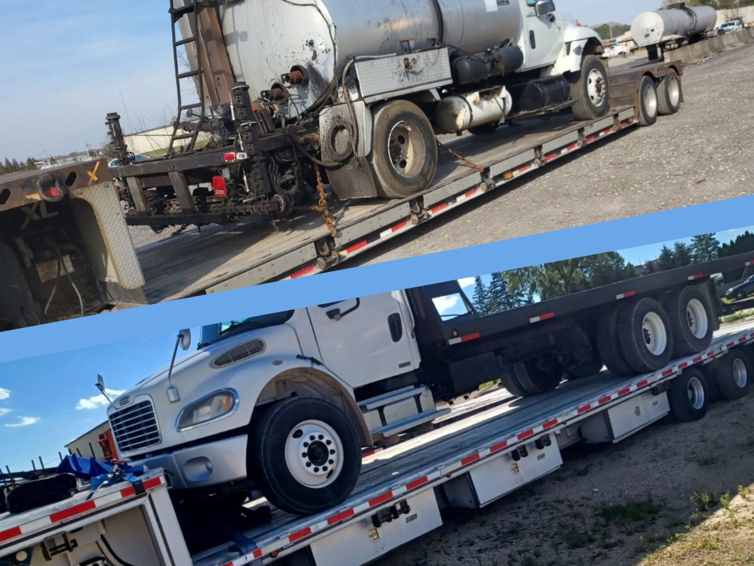 Difference Between Lowboy and Step Deck Trailer SidebySide