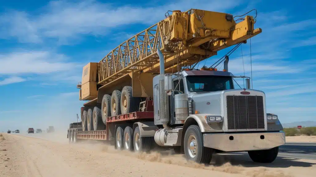 Route Planning for Heavy Haul Trucking in Arizona – How We Ensure Safe & Efficient Transport 3 Wide load truck planning on a highway in Arizona