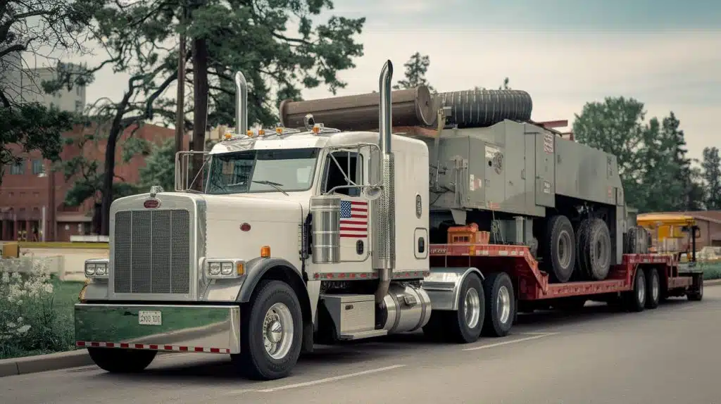 Route Planning for Heavy Haul Trucking in California 2 Wide load truck planning on a highway in California