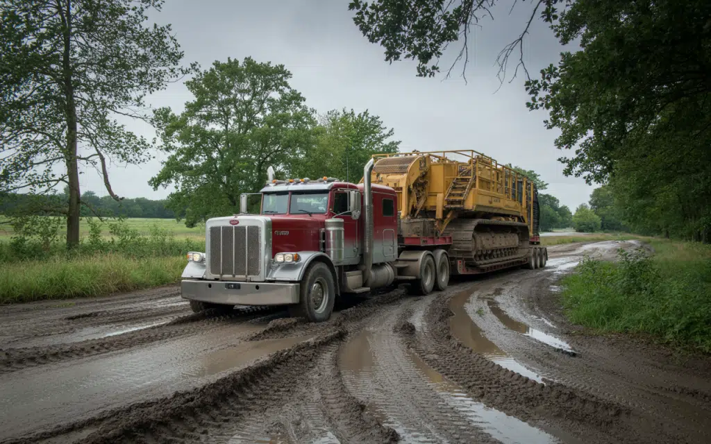 Heavy Haul Trucking Challenges in Kentucky: The Challenges We Face and How We Manage Them 2 Heavy haul truck facing road challenges in Kentucky1