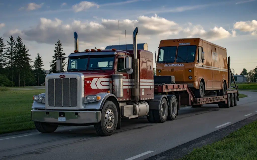 How We Plan Heavy Haul Routes in Indiana to Ensure Safe, Legal, and On-Time Delivery 1 Wide load truck planning on a highway in Indiana1