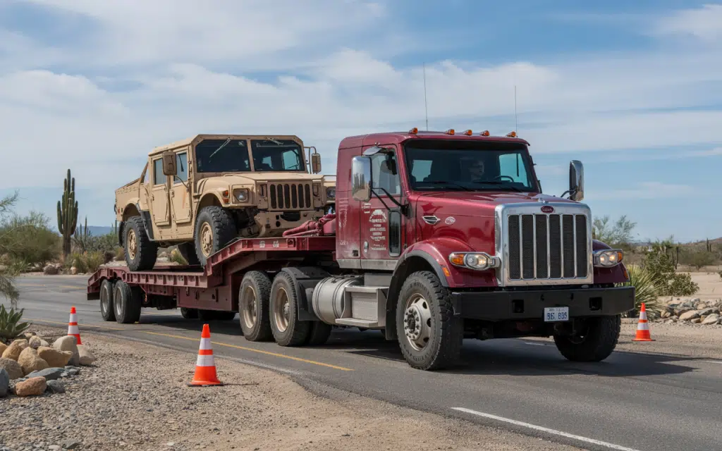 Heavy Haul Trucking Challenges in Maine – Here's How We Handle Them 3 Driver inspecting truck for challenges in Maine1