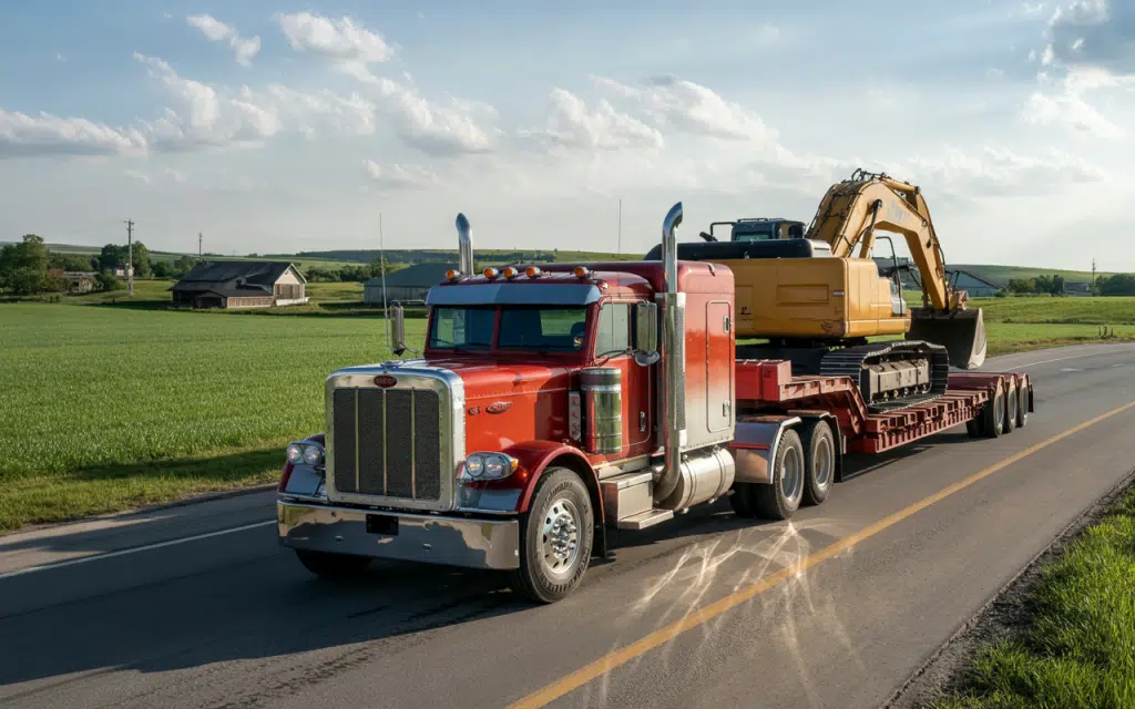 Heavy Haul Challenges in Massachusetts: How We Overcome Trucking Challenges 2 Driver inspecting truck for challenges in Massachusetts1