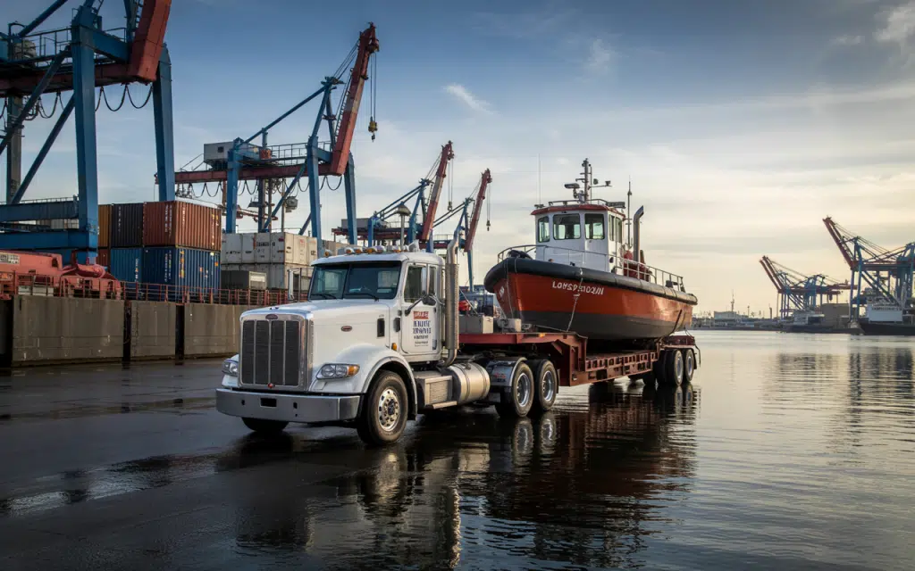 How We Plan Heavy Haul Trucking Routes in Maine Safely and Legally 1 Heavy haul truck planning a route in Maine1