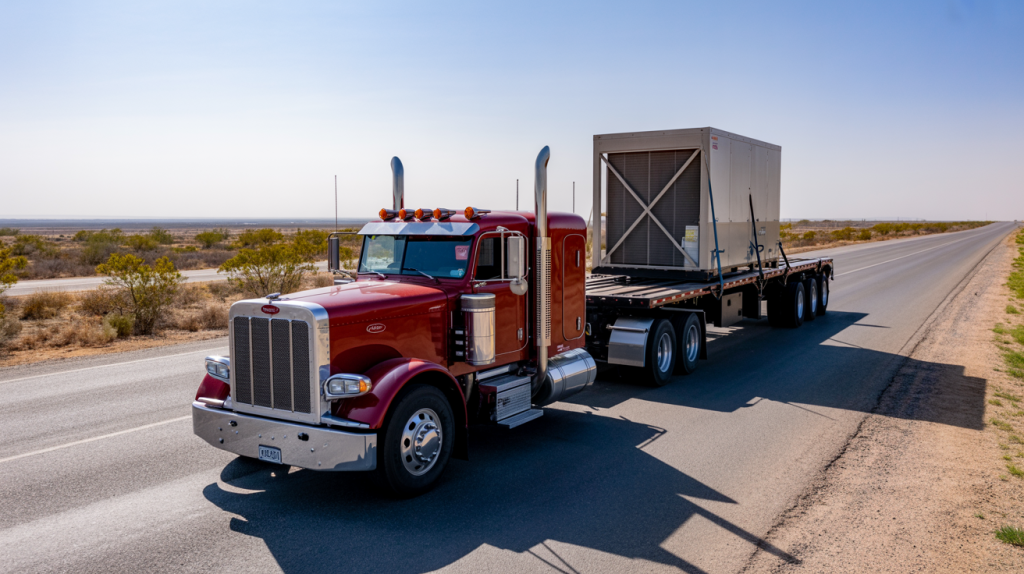 Driver inspecting truck for challenges in New Mexico1